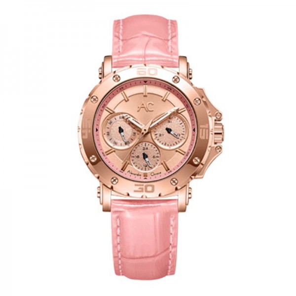 Alexandre Christie AC 9205 Rosegold Pink Leather Lady BFLRGPN